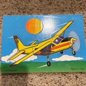 Melissa & Doug Yellow and Blue Airplane Wooden Puzzle